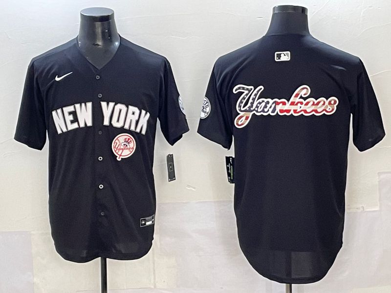 Men 2025 New York Yankees Blank Black Nike MLB Jersey style 0013->new york yankees->MLB Jersey